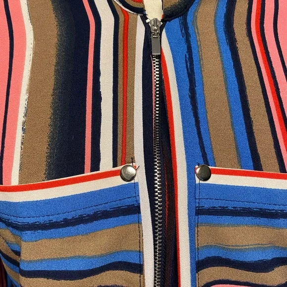 New York & Company Multicolor Striped Shirt Dress Sz M - Picture 7 of 9